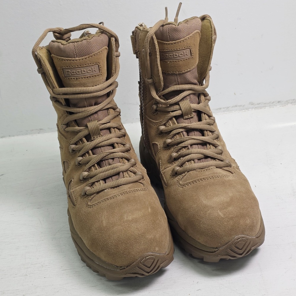 Reebok 8" Rapid Response RB Tactical Boot Coyote Side Zip Comp Toe 8" Sz 7 M - Picture 5 of 13